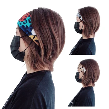 

Button Floral Twisted Stretchable Knotted Hair Band Colorful Head Wrap Yoga Elastic Turban Headband Hairband Accessories