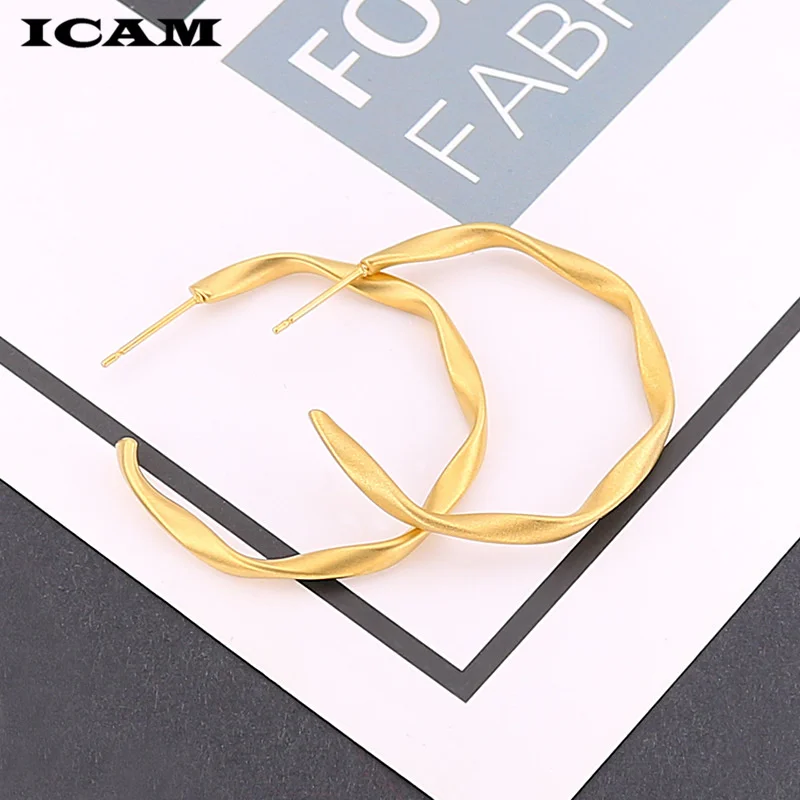 ICAM Мода 1 пара серьги-кольца женские золотые цвета из нержавеющей стали хип-хоп Brincos Ювелирные изделия в стиле "Бохо" Подарки