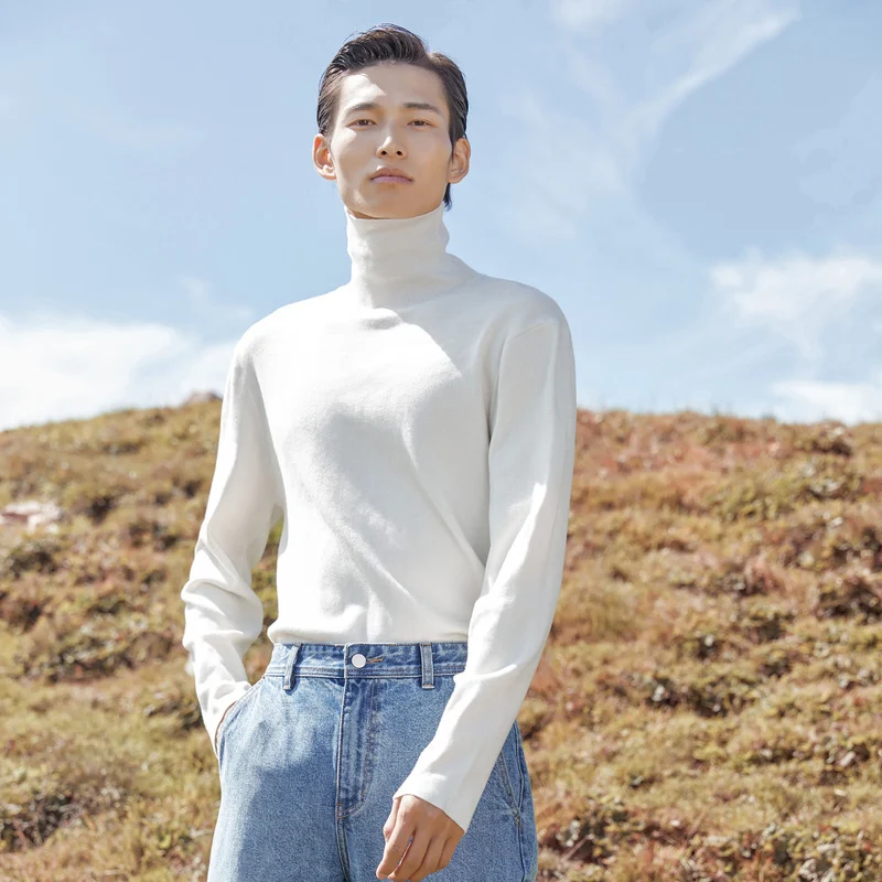 Me&ampcity Sweater Men Autumn Winter Fashion Basic Knitted wool Solid Colour Cotton High Quality Clothes | Мужская одежда