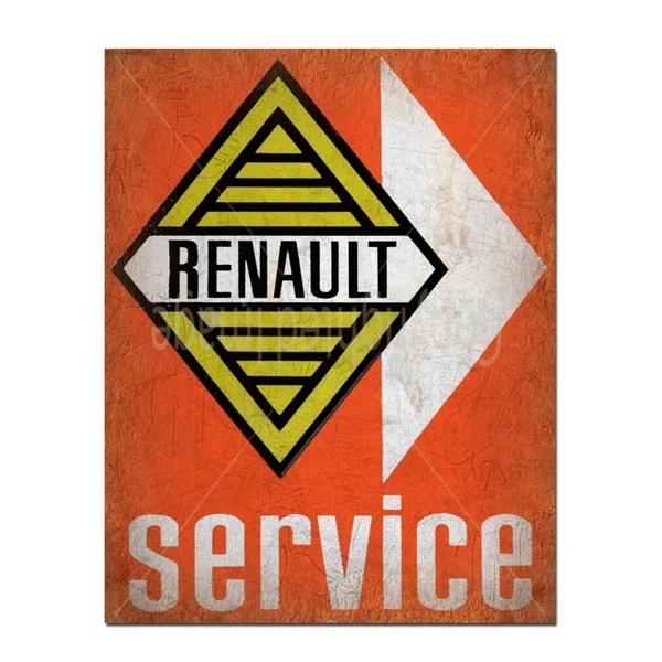 Renault Service винтажный гаражный рекламный жестяной знак металлический плакат декор