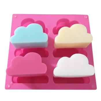 

Cute Cloud Silicone Mold for Hand Soap Candle Candy DIY Soap Fondant Cake Decorating 3d Crafts Molds 6 Cavity