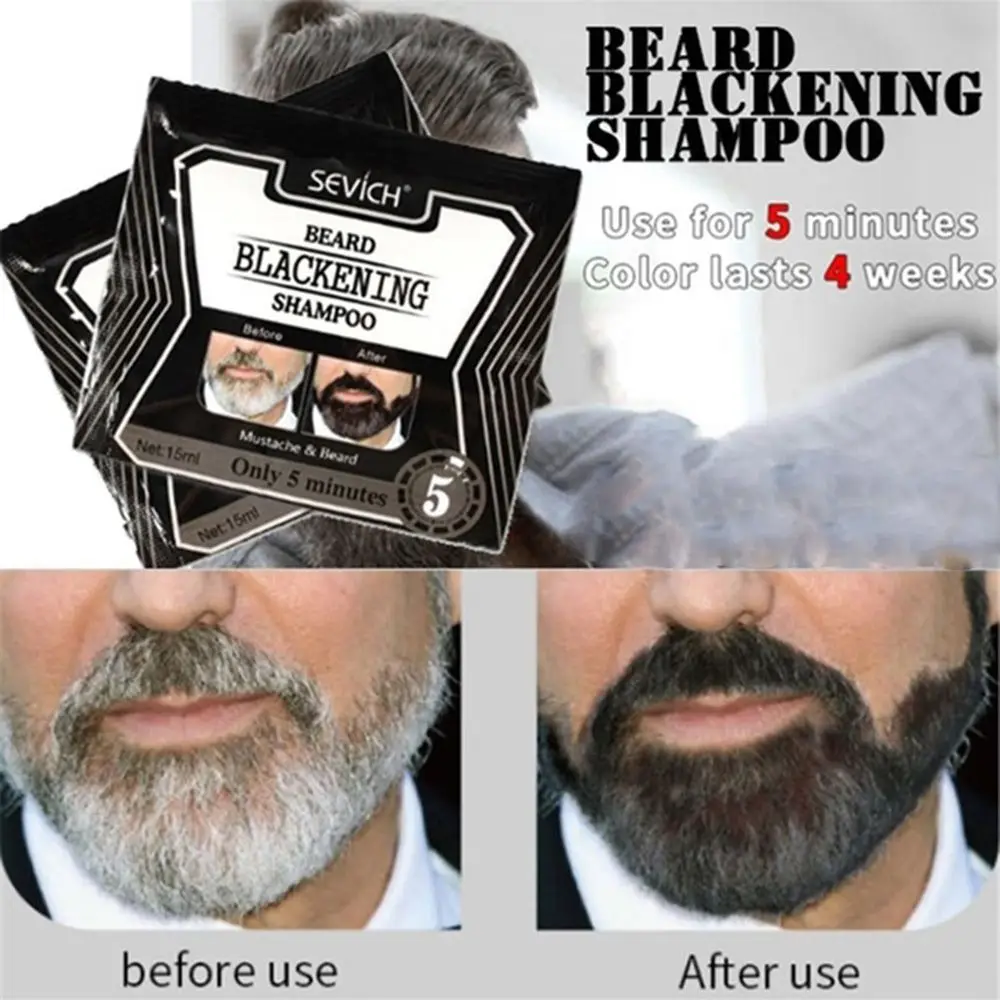 

Hot Sale Black Men's Fashion Fast Mustache Beard Dye Tint Cream Blackening Shampoo