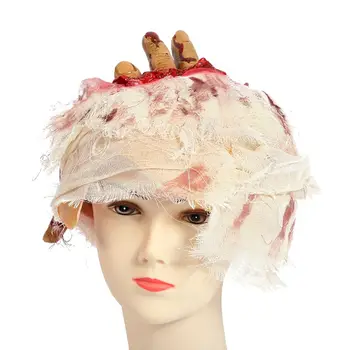 

Halloween Mask Scary Bleeding Gauze Headgear Masquerade Props Scary Mouse Gauze Cap