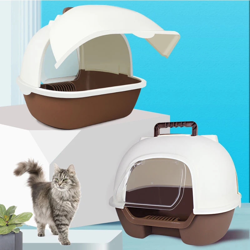 Portable cat litter box fully enclosed back flip cat washroom environmental protection spatter and deodorisation pet bowl sand Portable cat litter box fully enclosed back flip cat washroom environmental protection spatter and deodorisation pet bowl sand