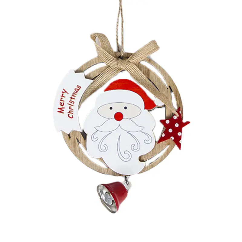 Деревянный скейт в форме колокольчика рождественские подвесные украшения Рождественская елка украшения красный белый Снежинка подарки для детей