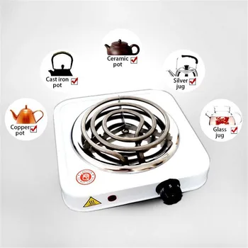

1000W Portable Electric Stove Burner Hot Plate Electric Furnace Durable Kitchen Cooker Coffee Tea Heater EU Plug 220V