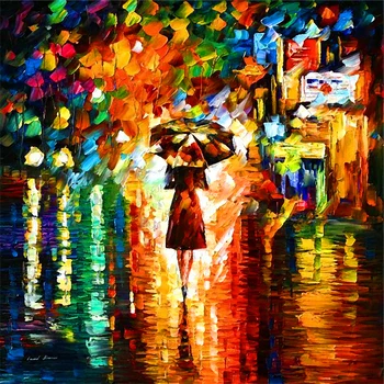 

New 5D DIY Full Square / Round Diamond Embroidery Lonely Rainy Night Picture Rhinestone Diamond Painting Mosaic Home Decor Gift