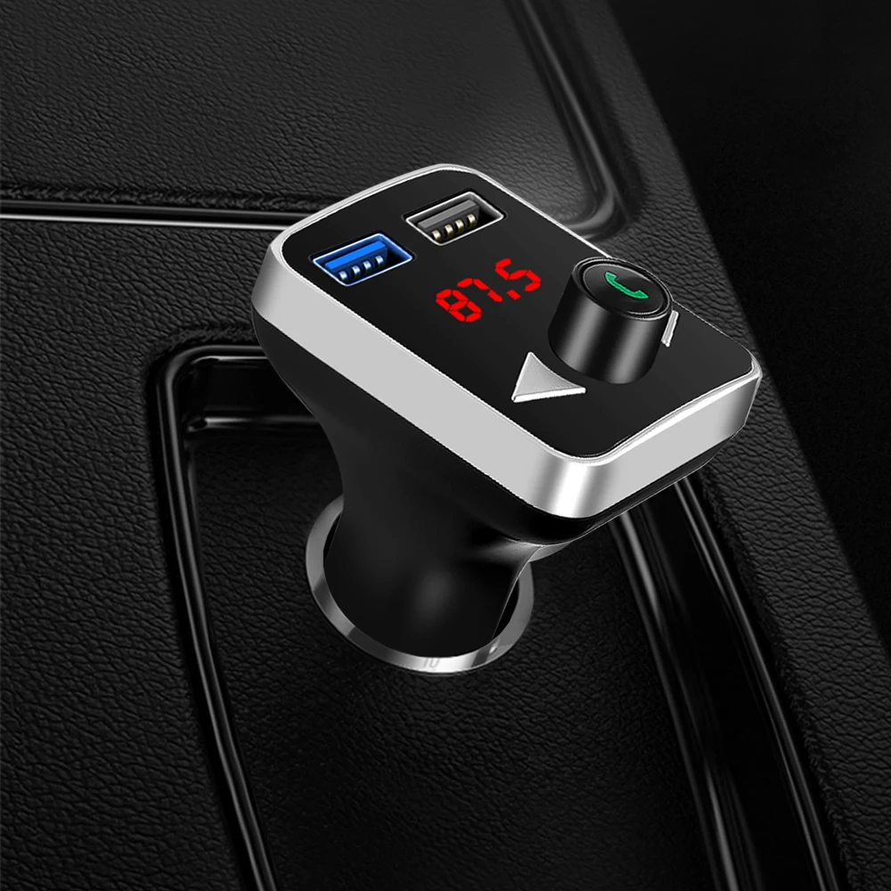 

KEBIDU USB Car Charger For iPhone Xiaomi Dual Port Car Chargeur Charger USB 3.1A Fast Charging For Mobile Phone Bluetooth FM
