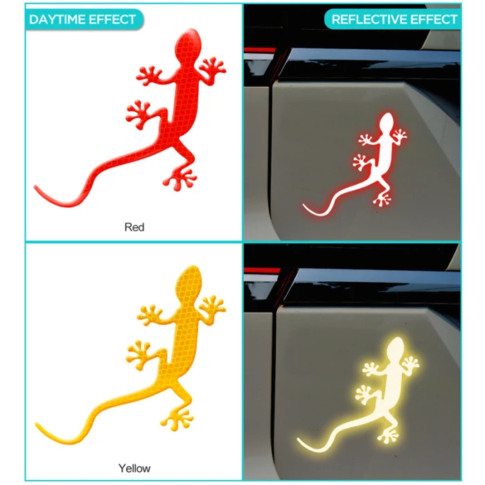 Лидер продаж автомобиля со светоотражающими элементами в форме геккона Предупреждение лента отражатель Стикеры наклейки со значком для ночного вождения G66