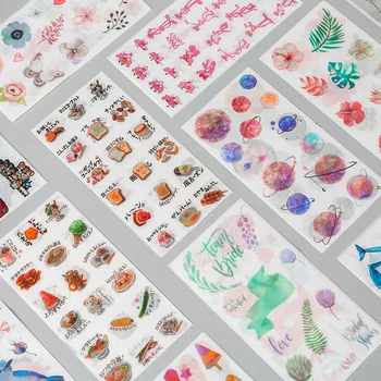 

3sheets Decorative Washi Stickers Cute Scrapbooking DIY Diary Album Stick Label Multiple Patterns Stationery