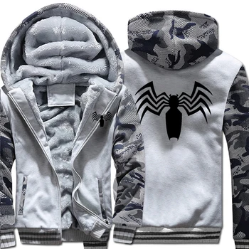 

NEW 2019 Venom Hoodie Anime Clothing Fashion Spider-Man hooded Winter Cosplay reflect light Coat men women Warm Sweatshirts