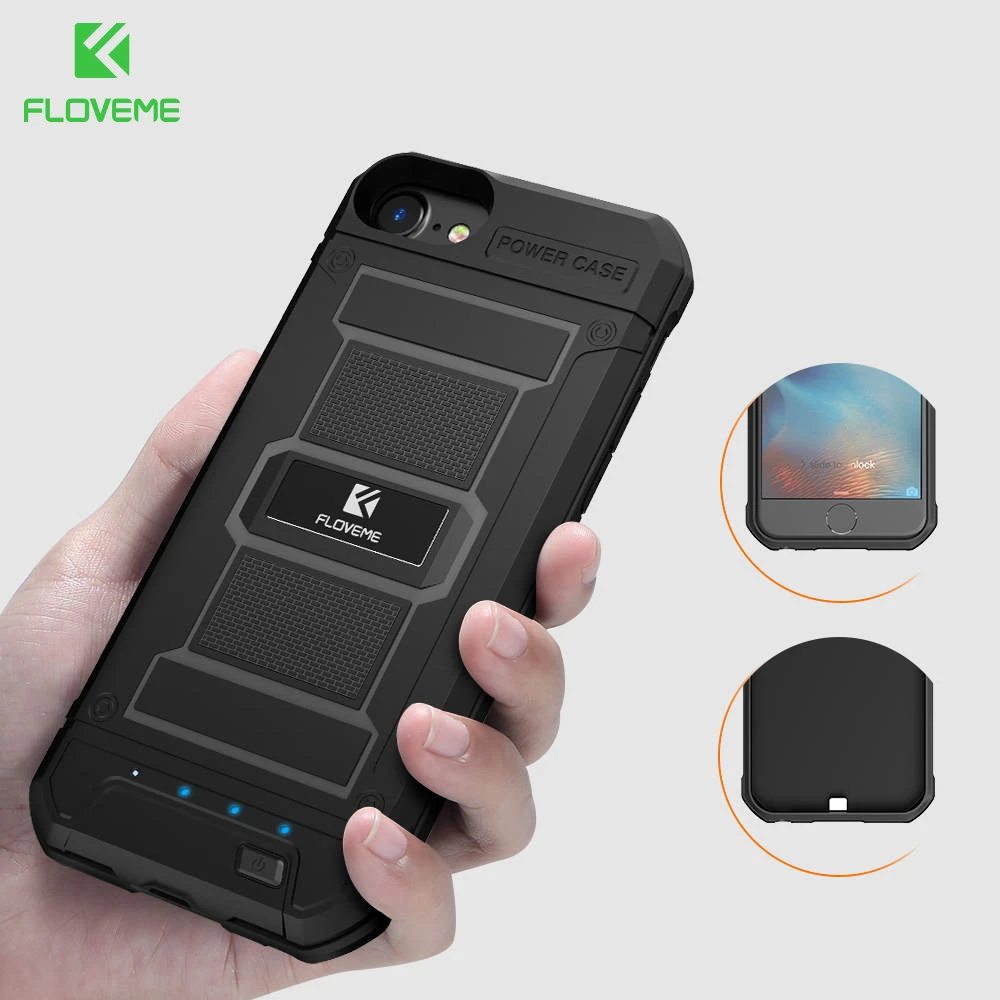 FLOVEME Battery Charger Case For iPhone 6 6S 7 8 Plus Charging Case For iPhone Portable Power Bank Charge Power Bank slim power bank