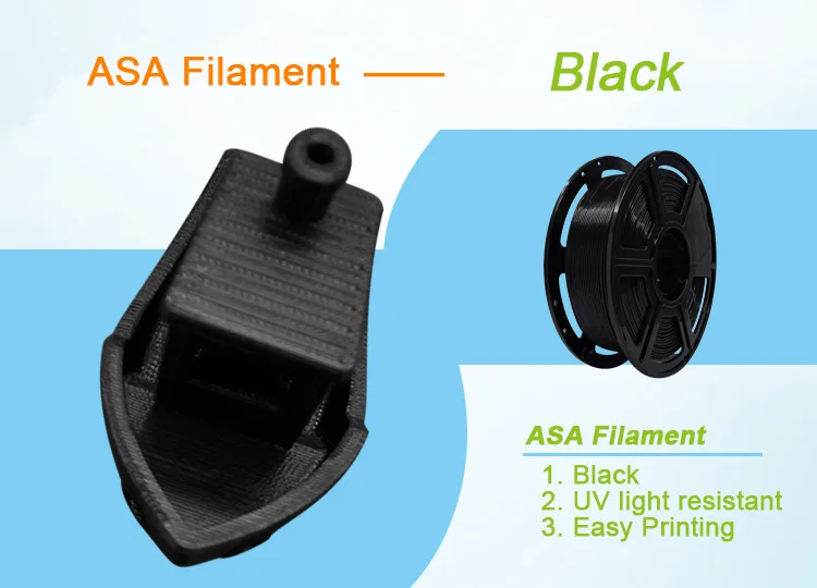 3d printer filament pla Asa Filament 3D Printer Uv Resistance 1.75Mm 1Kg Plastic Thread 10M 100G Sample Black White recycled plastic 3d printer filament