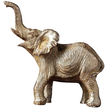 

NORDIC STYLE CREATIVES GOLDEN ELEPHANT ART SCULPTURE LUXURIOUS HIPPO FIGURINE RESIN CRAFTS HOME DECORATION ACCESSORIES R3770