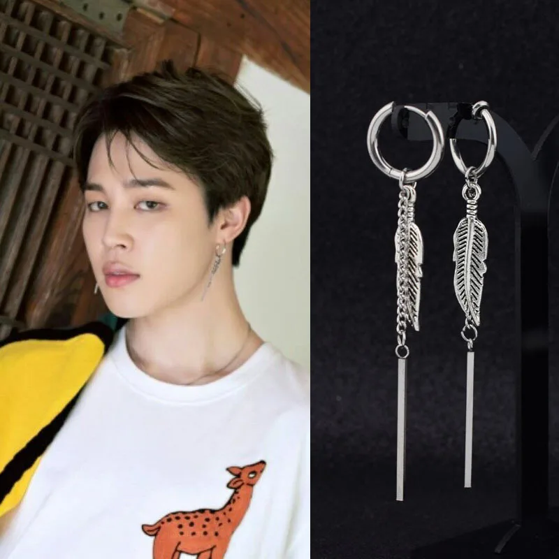 Серьги KPOP из нержавеющей стали для мужчин и женщин в Корейском стиле клипсы ушей