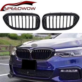 

SPEEDWOW 1 Pair Gloss Black Car Front Kidney Grilles Racing Grills For Bmw 5 Series G30 G38 2018 2019 2020 Car Exterior Parts