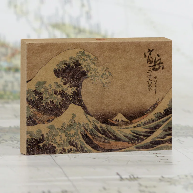 30 sheets/set Art Museum series Works by KatsushikaHokusai Famous artists English postcards Envelopes Artwork postcards