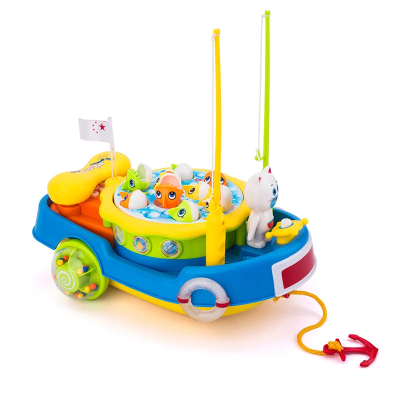 

Children Fishing Toys Can Sound And Light Electric Turntable Angling Machine Early Childhood Game Console Multi-functional Fishi