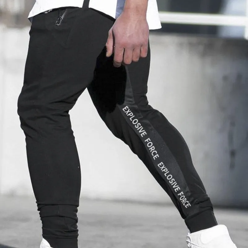Мужские повседневные брюки для пробежек, модная мужская спортивная одежда, спортивный костюм, эластичные спортивные штаны, черные спортивные штаны для бега
