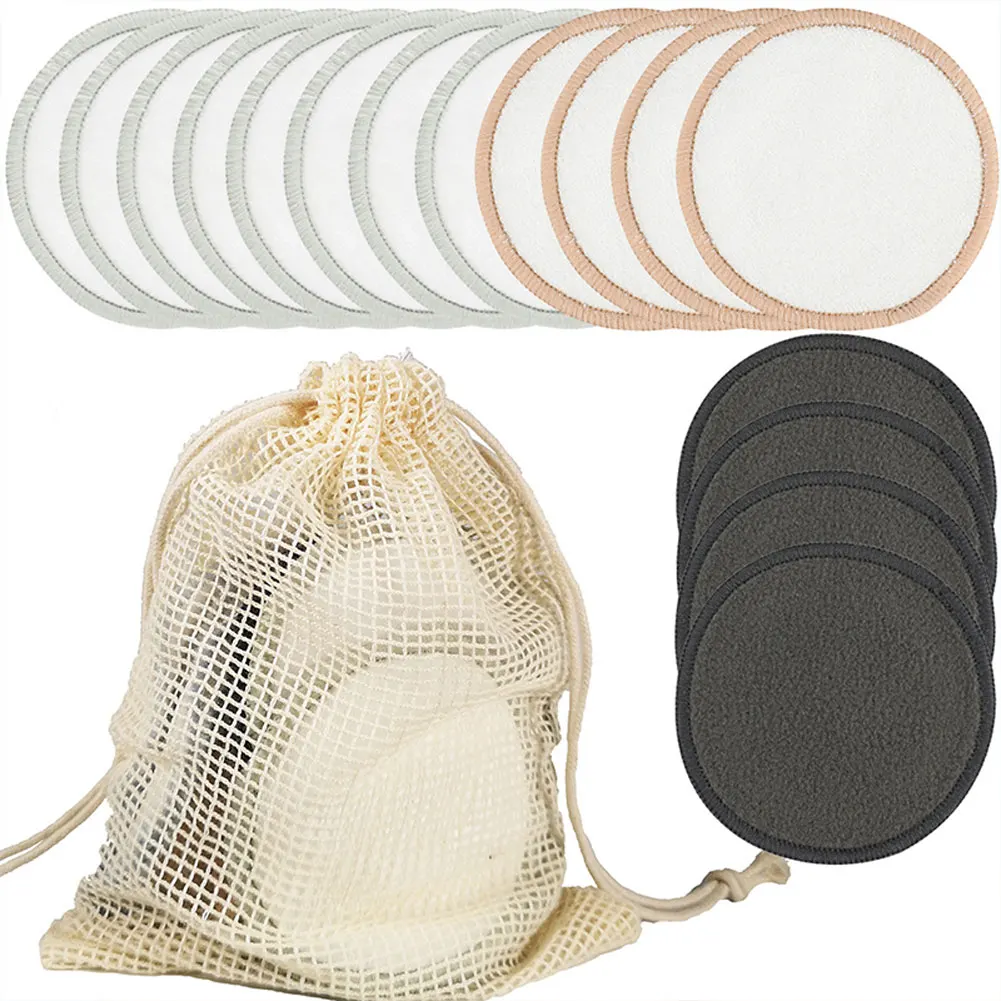 B Reusable Makeup Remover Pads with Storage Bag Cotton Rounds Pads Facial Cleansing Cloths Face Wipe HJL2019 - Цвет: B