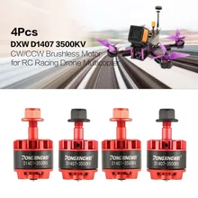 4Pcs DXW D1407 3500KV 2-3S CW/CCW 5mm Brushless Motor for RC Racing Drone Multicopter Quadcopter 4045/5030 Propeller