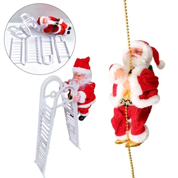 

Christmas Santa Claus Electric Climb Ladder Hanging Decoration Christmas Tree Ornaments New Year Xmas Decor Kids Gifts navidad