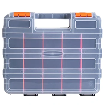

34 Compartment Double-Sided Storage Bag with Impact-Resistant Polymer and Customizable Removable Plastic Compartment