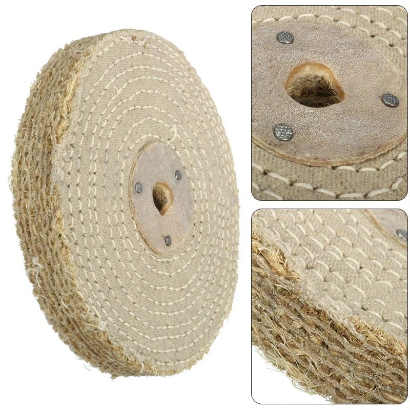DWZ 150*20mm 6'' Sisal Cloth Buffing Wheel For Stainless Steel Metal Polishing Tool