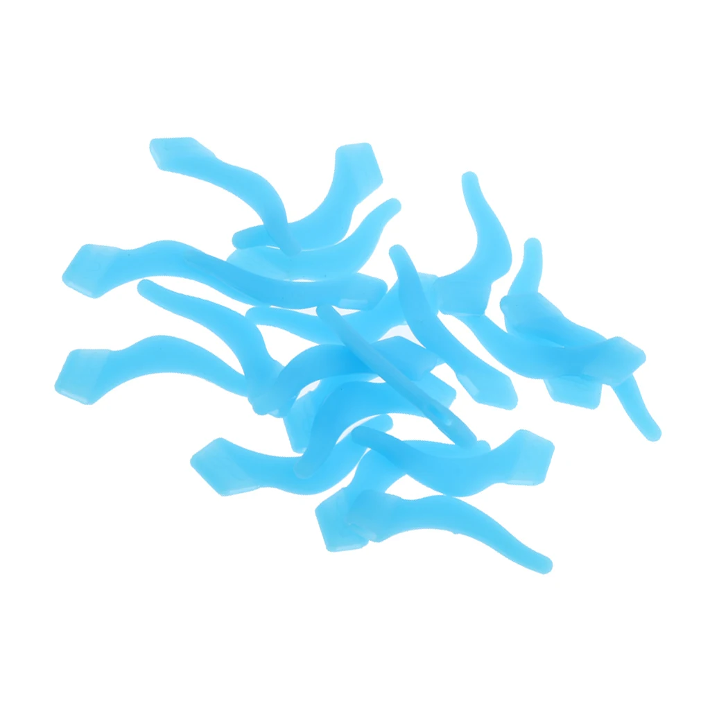 10 Pairs Silicone Eye Glasses Temple Tips Ear Hooks Grip Lock Holder Red Yellow Green Blue Purple Black Brown Pink White