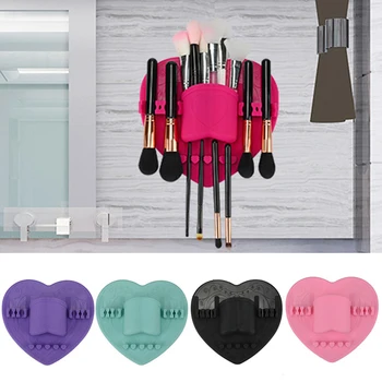 

Hanger Suction Cup Toothpaste Makeup Brushes Removable Multi Function Bathroom Pad Drying Cosmetic Storage Rack Silicone Wall
