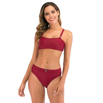 

Sexy Bikini Set Swimsuit Women 2020 Fashion Solid Swimwear Bathingsuit Push Up Beach Biquini Brazilian