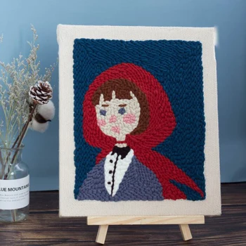 

NAIYUE Punch Needle Embroidery Starter Kits Punch Needle Tool Threader Fabric Embroidery Hoop Yarn Rug Punch Needle (The Girl)