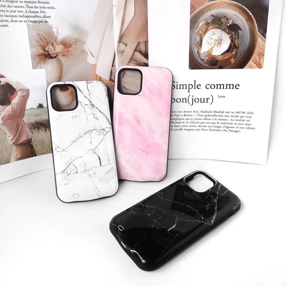 Для iphone 11 pro Чехол с мраморным аккумулятором 6000 мАч, перезаряжаемый внешний аккумулятор, портативное зарядное устройство для iphone 11 pro