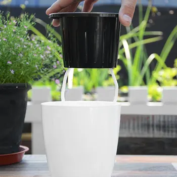 

2020 Pot Automatic Watering Plant Flower Pot Hanging Plastic Wall Planter Basket Desktop Table Floor Garden Office Home Decor