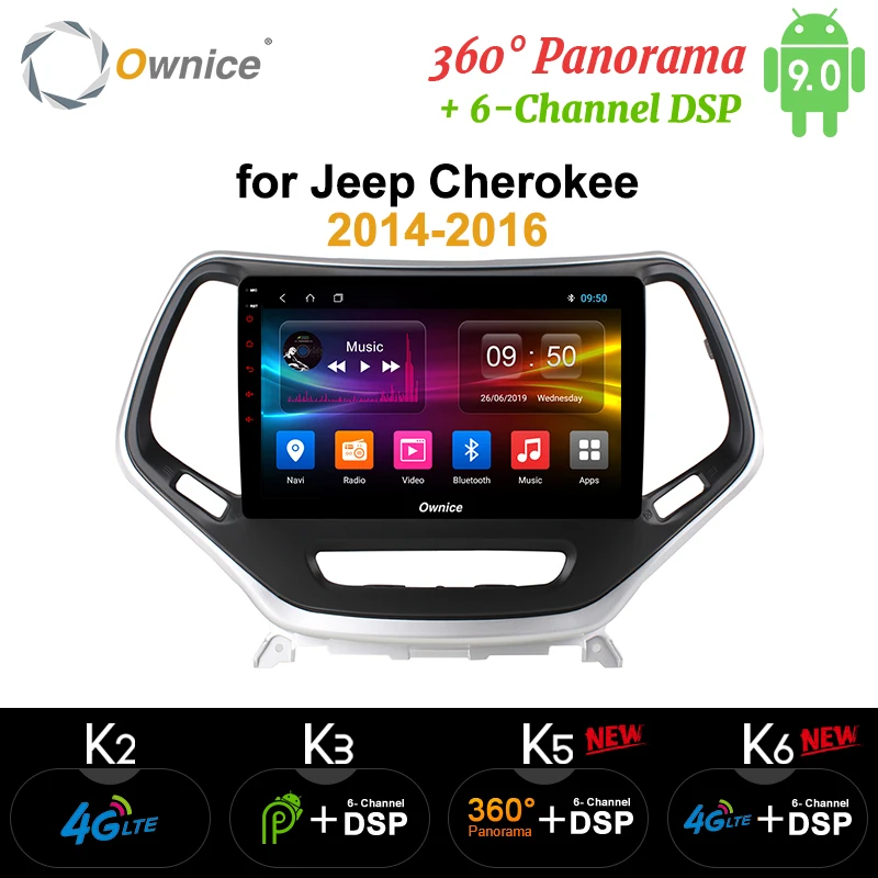 Ownice Octa Core Android 9 0 автомобильный DVD GPS Navi плеер k3 k5 k6 для Jeep Cherokee 2014 2015 2016 4G LTE DSP 360