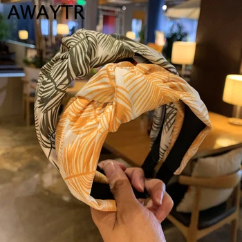 

AWAYTR Korean Wide-Brimmed Coconut Leaf Knotted Hair Hoop Pressure Hair Wash Face Simple Wild Headband Sweet Hair Band