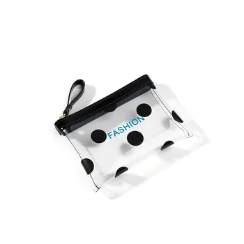 

New Polka Dot Small Wallet Ladies Lipstick Storage Coin Pouch Transparent PVC Jelly Coin Purse