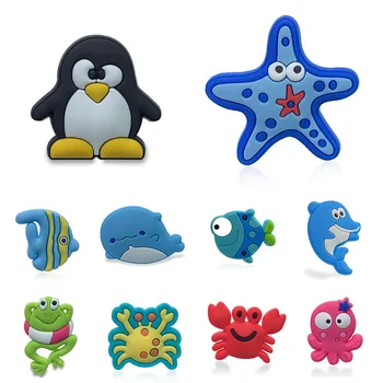 

1pcs SeaAnimal Penguin Starfish Frog Shoe Charms Shoe Accessories Shoe Buckles Fit Bracelets Croc JIBZ Shoe Decoration Kids Gift