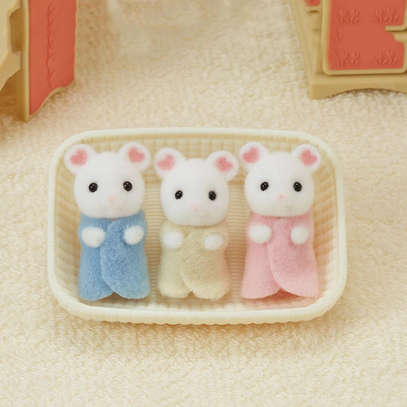 Sylvanian Families кукольный домик пушистые животные Зефир мышь тройняшки 3 шт детские фигурки Новинка 5337
