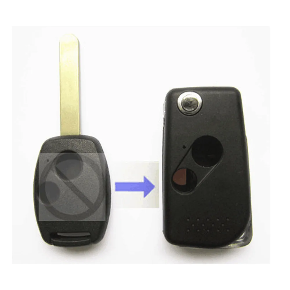 OkeyTech для Honda Civic, городской спойлер Crv, аксессуары, модифицированный флип-кейс для ключей, чехол HON66, лезвие, 2, 3 кнопки, замена - Цвет: Type 1
