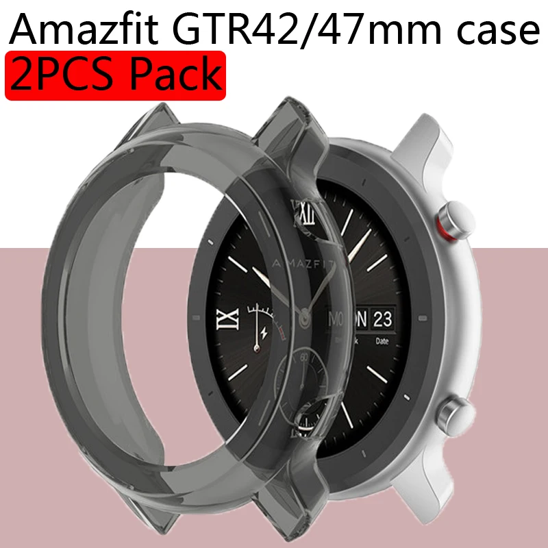 2 шт. защитный чехол для Xiaomi Amazfit GTR 47 мм 42 мягкий из ТПУ часов gtr защитная рамка
