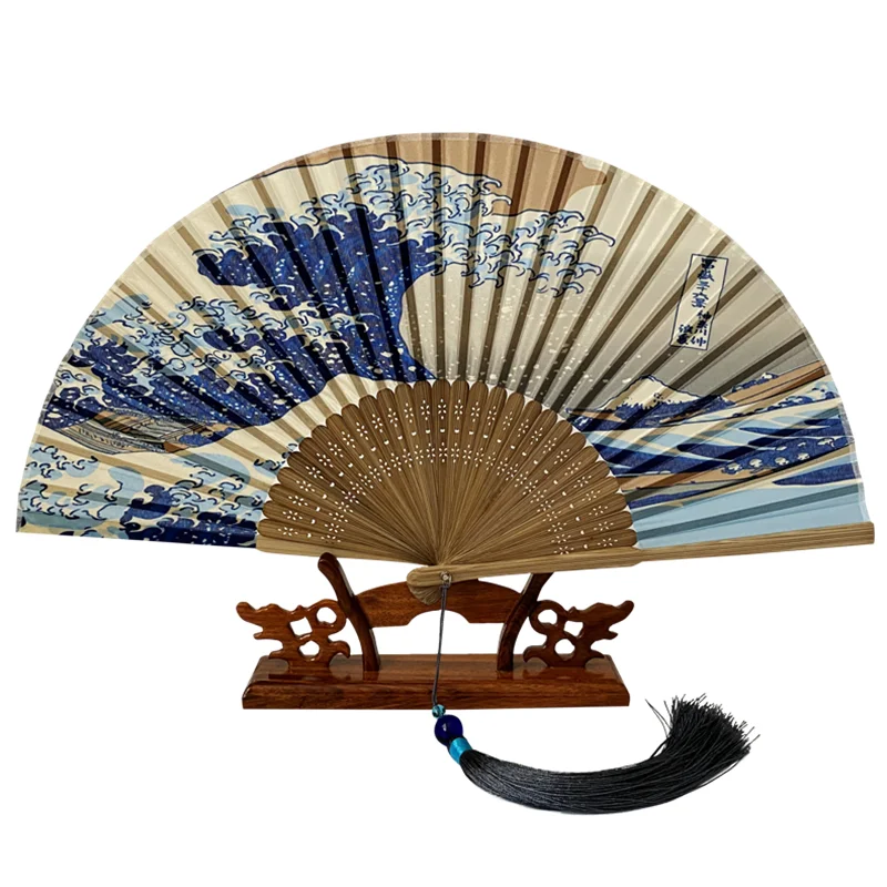 

Японский японский стиль Ukiyo-E Kanagawa HAILANG Mount Fuji складной веер японский веер для мужчин и женщин для подарка