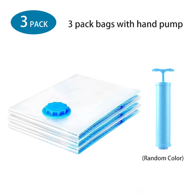 Vacuum Clothes Storage Organizer Vacuum Bags for Clothes Compressed Bag Hand Pump Save Space Seal Blanket Organizer