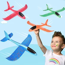 48*48 cm mano tirar DIY avión volador aviones juguetes para niños regalo de fiesta Avión de espuma juguetes voladores juego de juguete de avión