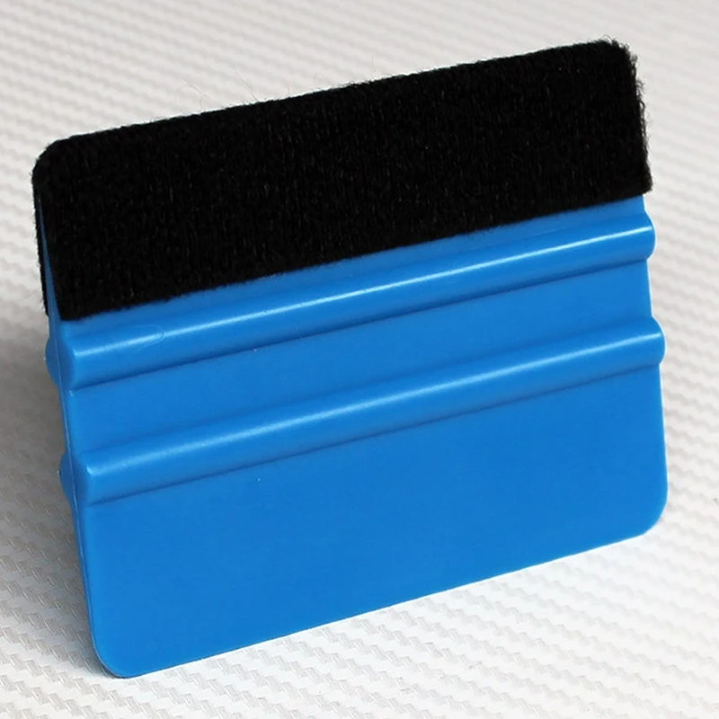 1PCS Car Vinyl Film wrapping tools Blue Scraper squeegee with Stickers felt Styling edge size 10cm*7.5cm Accessorie Car