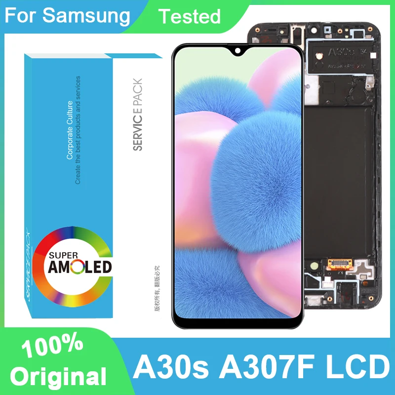 100% Оригинальный 6 4 ''Super AMOLED дисплей для Samsung A30s A307F A307 A307FN ЖК-дисплей с