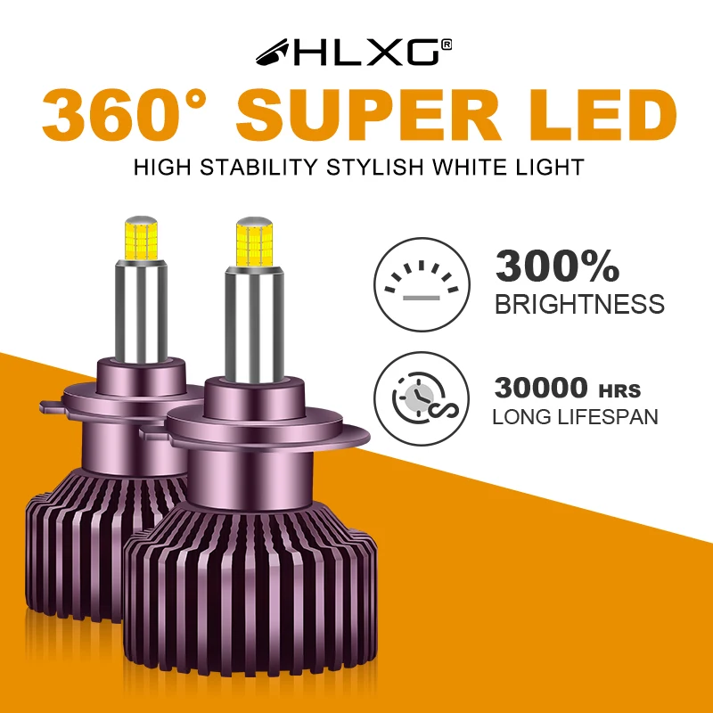 H7 Led Canbus 360 degree 6000K H1 H4 H8 H11 Car Headlight Bulbs Turbo LED HB3 HB4 9012 HIR2 9005 D2S D4S Fog Lamp 25000LM hlxg | Автомобили