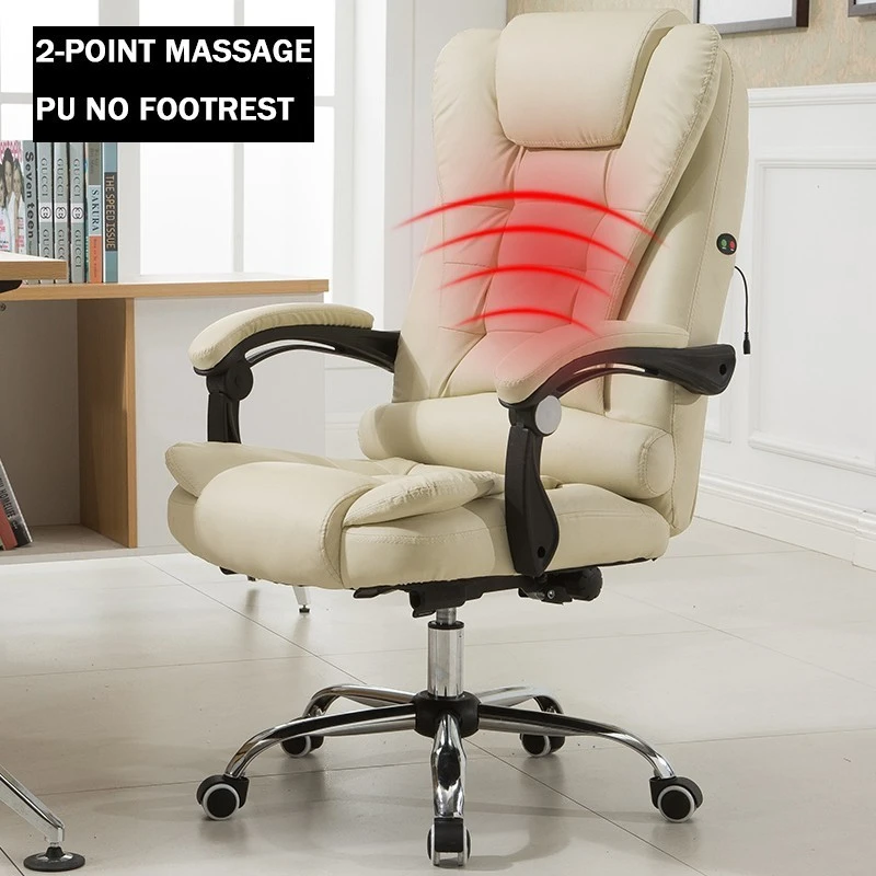 Домашнее простое компьютерное кресло, повседневное офисное кресло, массажное вращающееся кресло, удобное многофункциональное кресло с подъемником - Цвет: White 2 piont