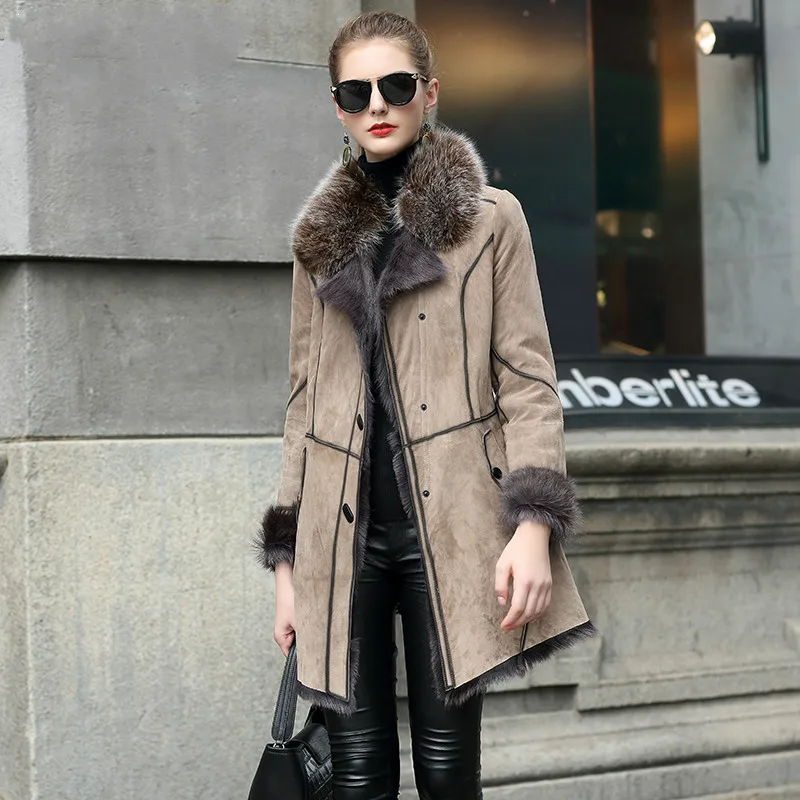 

Natural Women's Real Fur Coat Female Wool Jacket Autumn Winter Coat Women Clothes 2019 Korean Vintage Double-faced Tops ZT4029