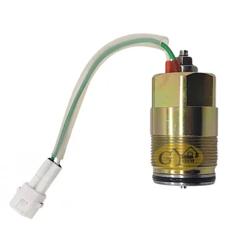 

K3V112 SK200-5 SK200-6 Hydraulic Pump Solenoid Valve DH220-5 R210-5 solenoid Black with adjust screw or without bottom screw